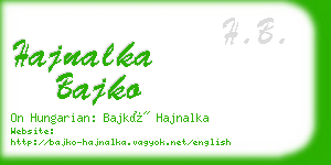 hajnalka bajko business card